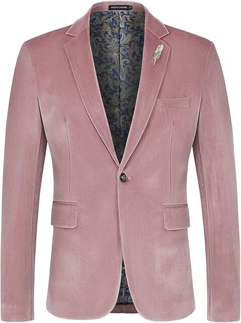 Slim Fit Velvet Blazer for Men for Formal Events