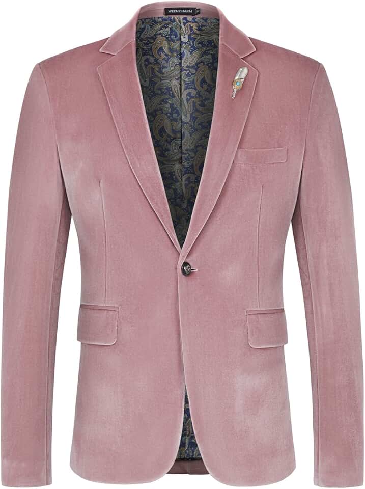 Slim Fit Velvet Blazer for Men for Formal Events