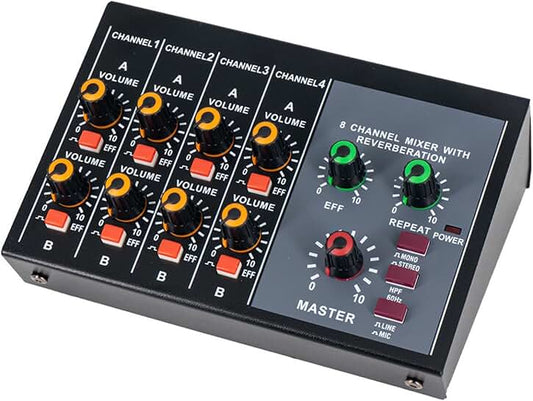 8-Channel Audio Mixer and Headphone Switcher