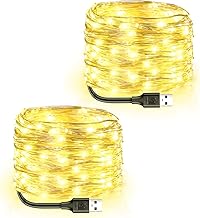 Two 33Ft USB Fairy Lights with 100 LEDs for Indoor Decor