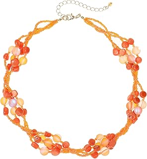 Colorful Gemstone Multi-Strand Choker Necklace for Women