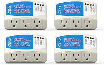 4-Pack 3-Outlet Surge Protectors for Home Electronics