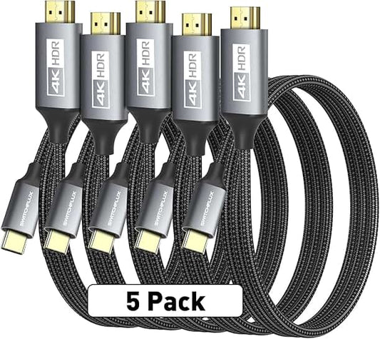 5 Pack 10Ft USB-C to HDMI Cables, 4K@60Hz
