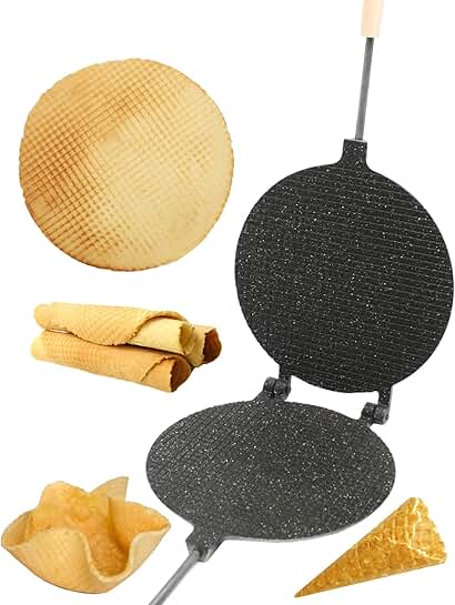 Round Nonstick Waffle Cone Maker, 8-inch