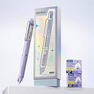 Retractable Fountain Pen Set with 10 Cartridges