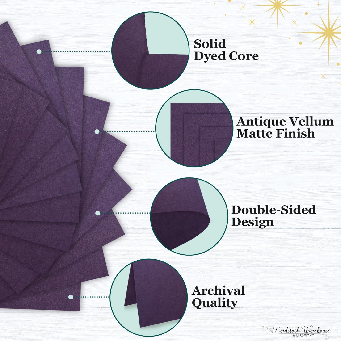 Dark Amethyst Purple Cardstock, 25 Sheets, 8.5x11"
