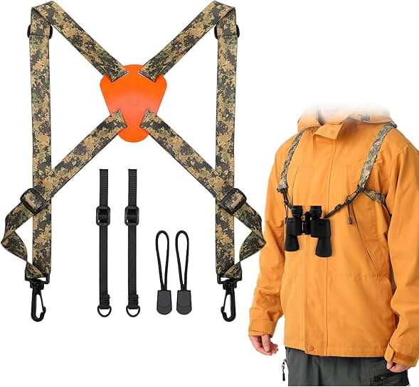 Adjustable X-Shaped Binocular Chest Strap for Outdoor Activities