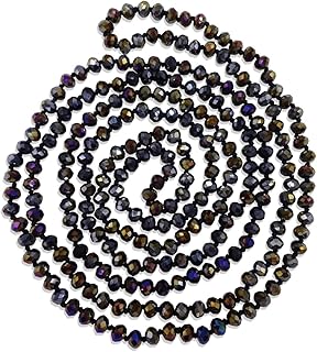80-inch multi-layer crystal beaded necklace