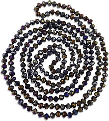 80-inch multi-layer crystal beaded necklace