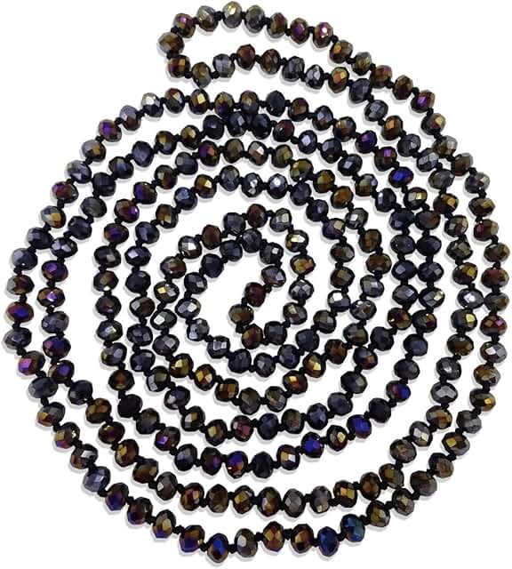 80-inch multi-layer crystal beaded necklace