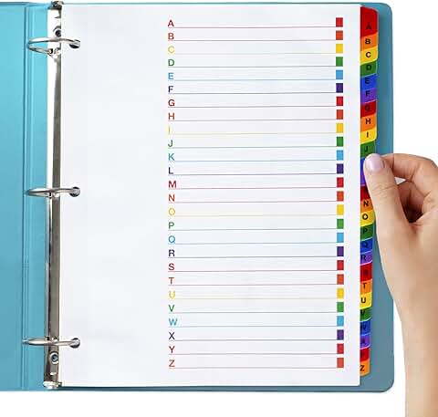 Letter Size Alphabet Binder Dividers, 3 Sets of 26