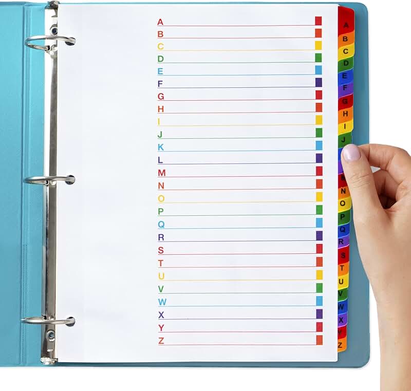 Letter Size Alphabet Binder Dividers, 3 Sets of 26