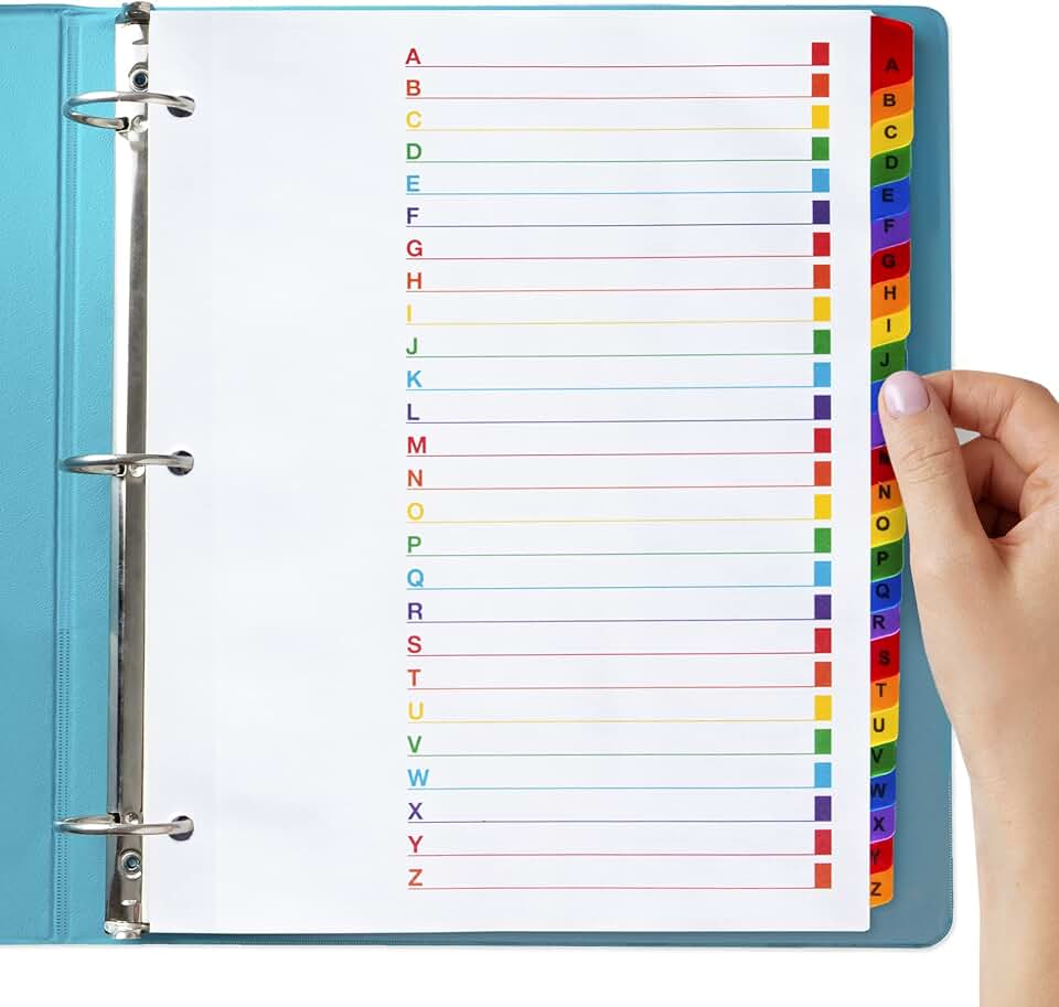 Letter Size Alphabet Binder Dividers, 3 Sets of 26