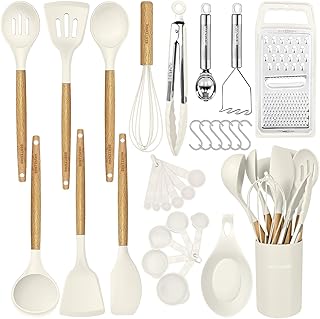 29-Piece Non-Stick Silicone Kitchen Utensil Set with Holder