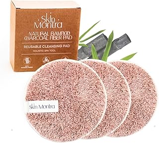 Bamboo Charcoal Makeup Pads, Washable, Reusable, 3 Pack