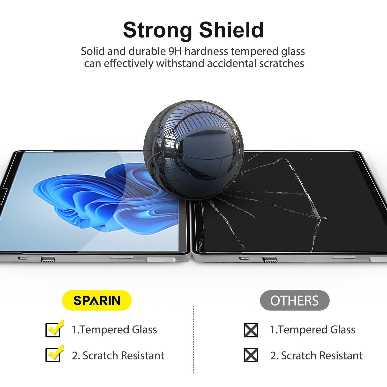 [2 Pack] Screen Protector Compatible with Surface Pro 8 2021 (13 Inch) / Surface Pro X 2021/2019, Tempered Glass Screen Protector Support Surface Pen