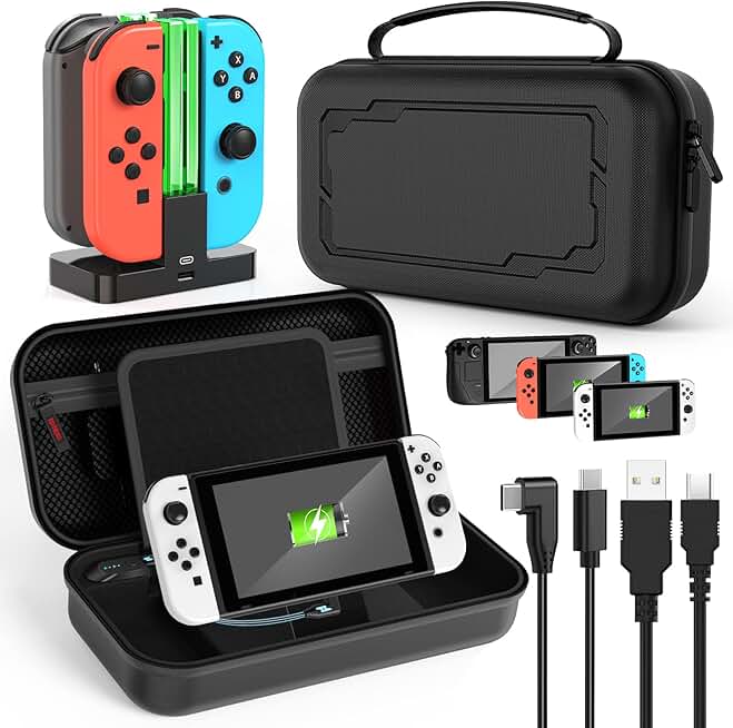 Battery case and charging dock for Nintendo Switch