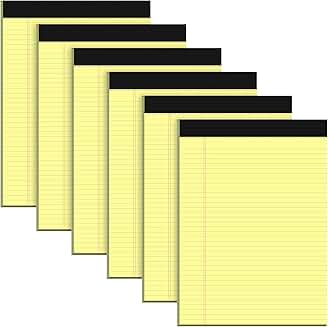 8.5 x 11 Lined Notepad, 6 Pack