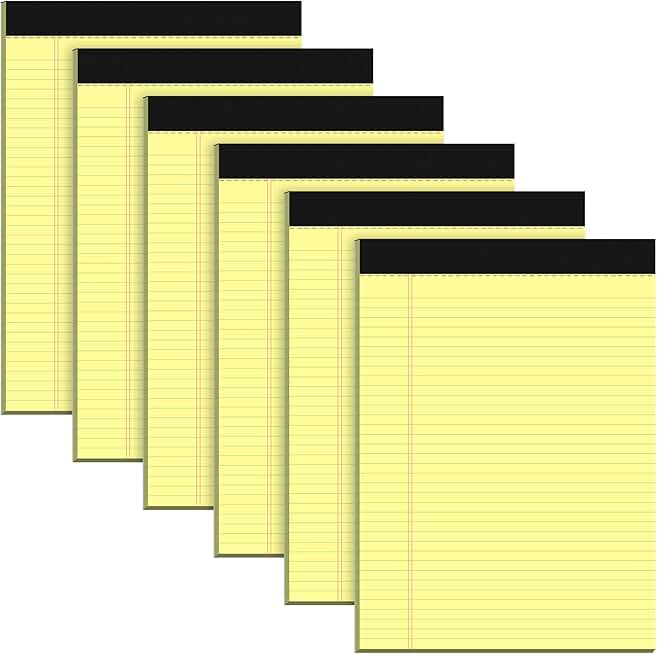 8.5 x 11 Lined Notepad, 6 Pack