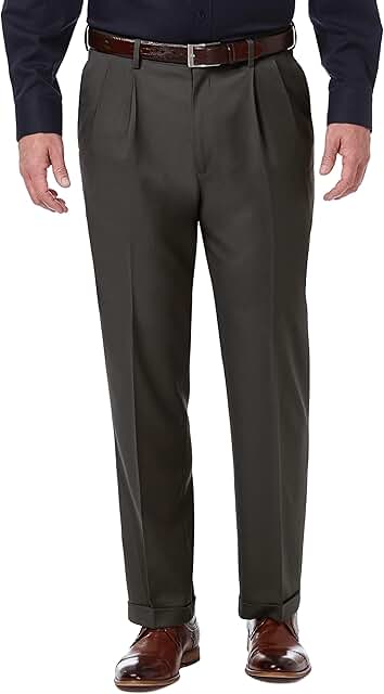 Men's Classic Fit Pleat Front Pants in Regular and Big & Tall Sizes
