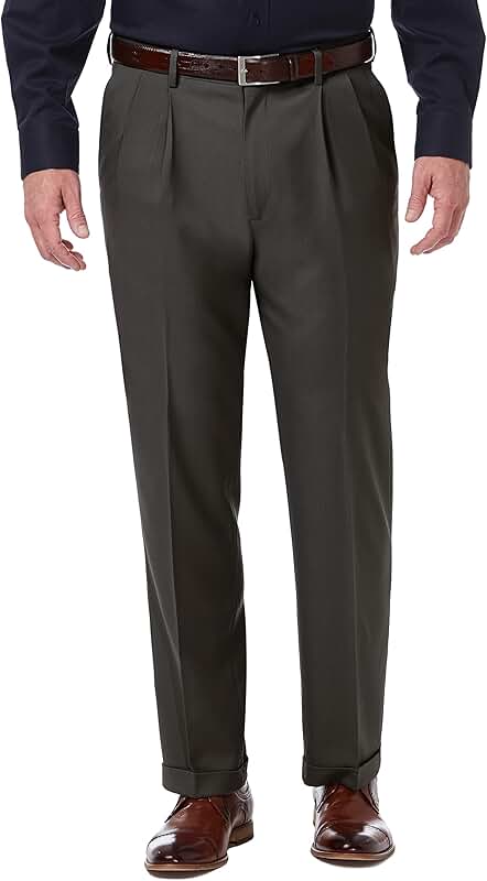 Men's Classic Fit Pleat Front Pants in Regular and Big & Tall Sizes