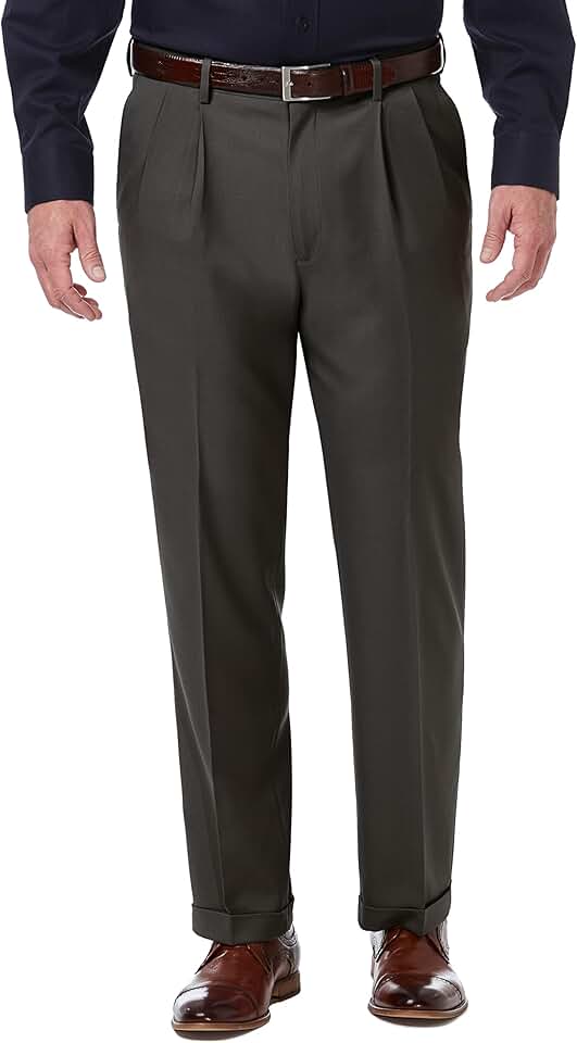Men's Classic Fit Pleat Front Pants in Regular and Big & Tall Sizes