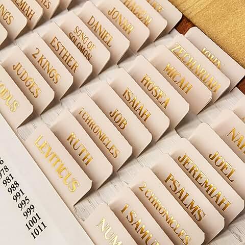 Gold Foil Bible Chapter Index Tabs for Easy Navigation