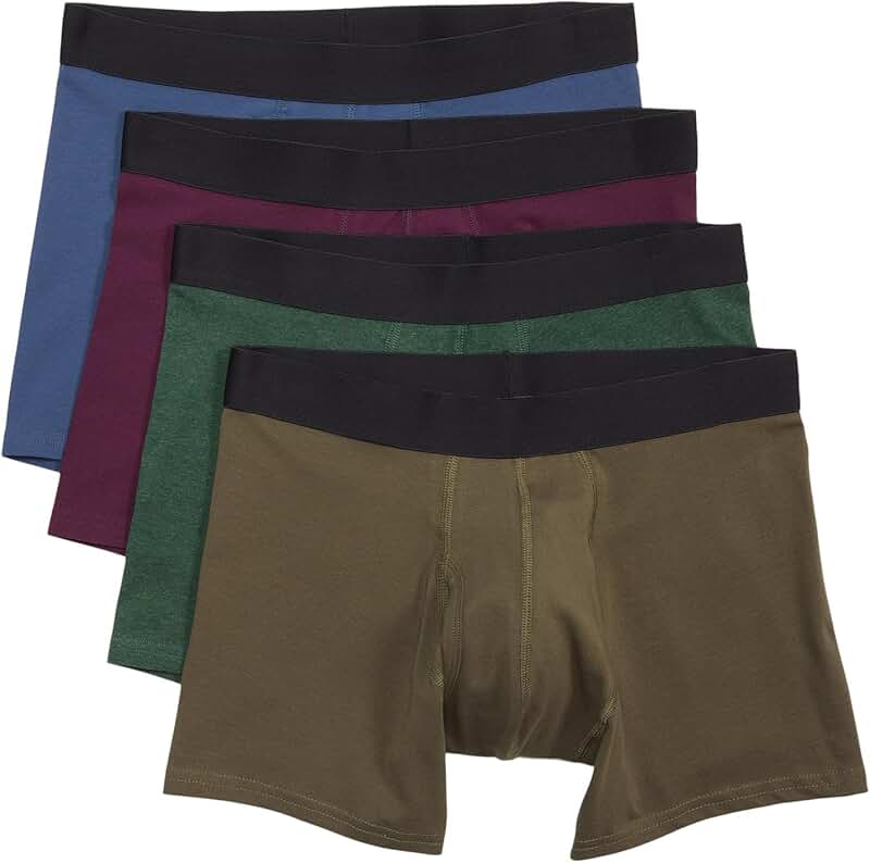 Set of four men's low-rise boxer briefs with vertical fly