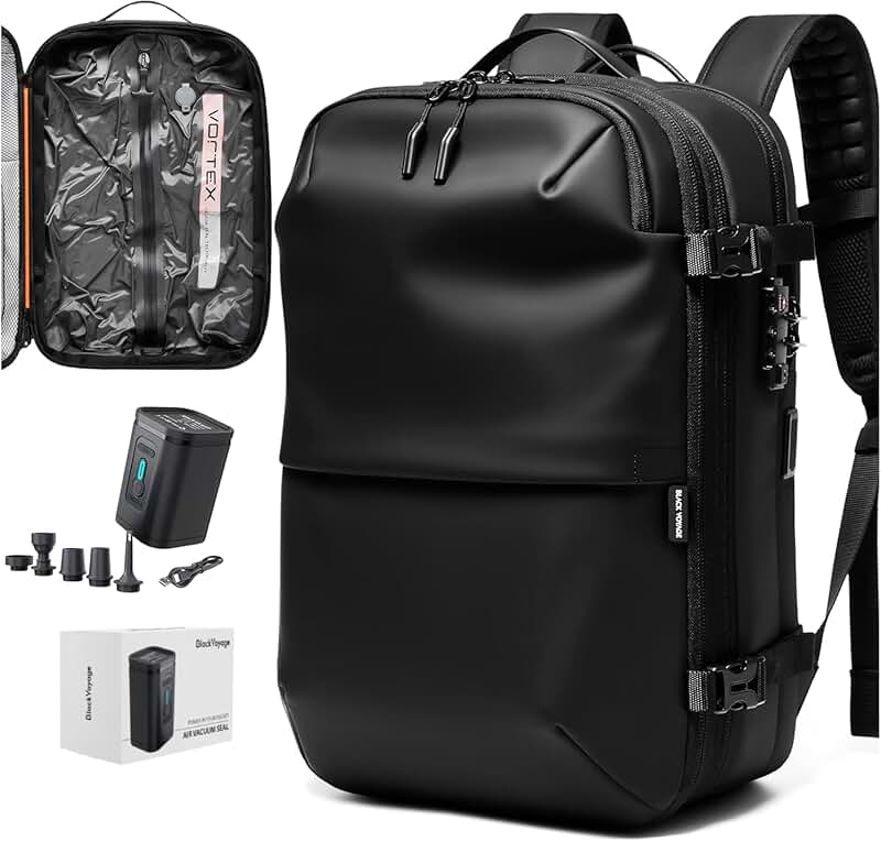 Expandable 60L Water-Resistant Travel Backpack with Lock