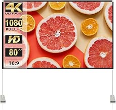 80-inch portable projection screen with stand