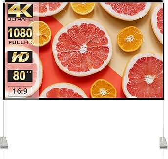 80-inch portable projection screen with stand
