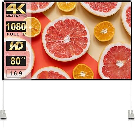 80-inch portable projection screen with stand