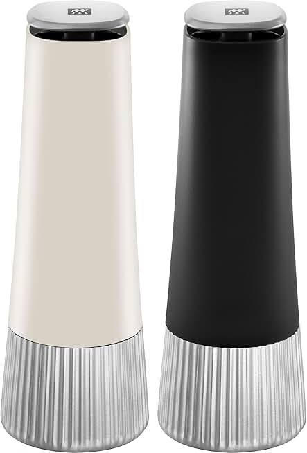 Manual 2-Piece Spice Mill Set in Black and Ivory