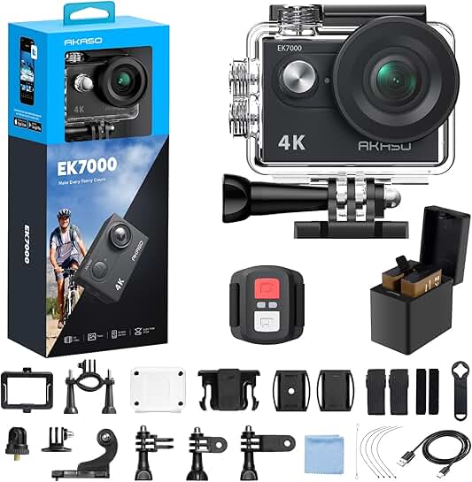 4K Waterproof Action Camera with Remote and Accessories