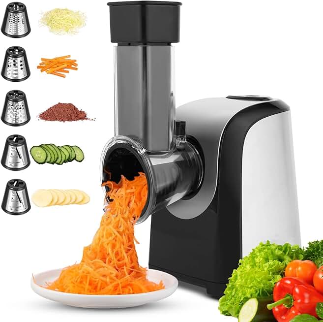 Electric 5-in-1 Rotary Cheese and Vegetable Grater