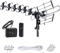 Outdoor HD TV Antenna with 200-Mile Range and Remote