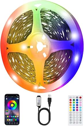 32.8ft RGB LED Strip Lights with Remote and App