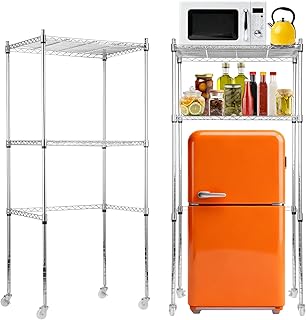 Two-Tier Mini Fridge Shelf with Lockable Wheels