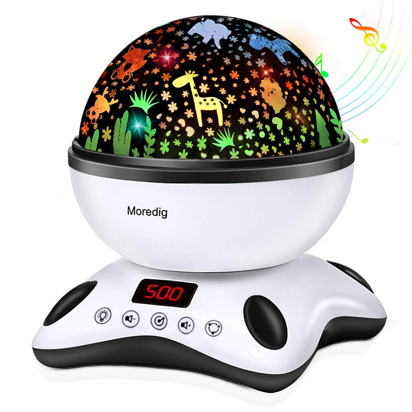 Night Light Projector, Baby Night Light for Kids with Remote and Timer, 360 Degree Rotating  8 Color Changing 12 Songs Toddler Night Light Gifts for Baby  Black