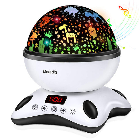 Night Light Projector, Baby Night Light for Kids with Remote and Timer, 360 Degree Rotating  8 Color Changing 12 Songs Toddler Night Light Gifts for Baby  Black