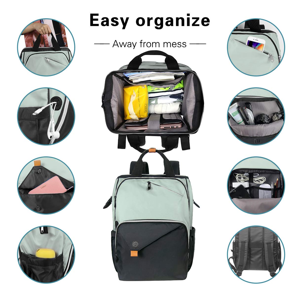 Laptop Backpack, Travel Backpack for Women,Work Backpack, School Backpack for Girls(7651-GB)