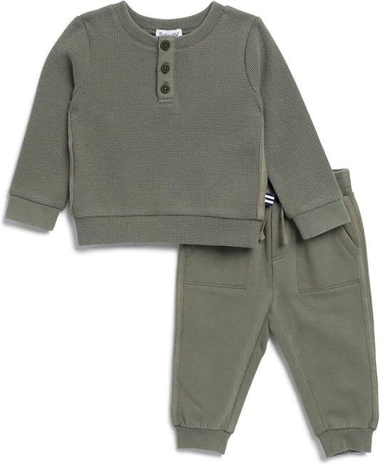 Baby Boys' Long-Sleeve Thermal Top and Jogger Set