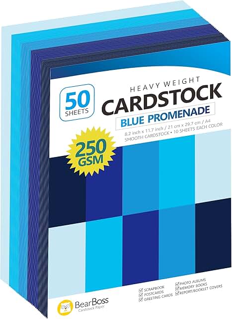 Blue navy thick cardstock, 50 sheets, 8.5" x 11"