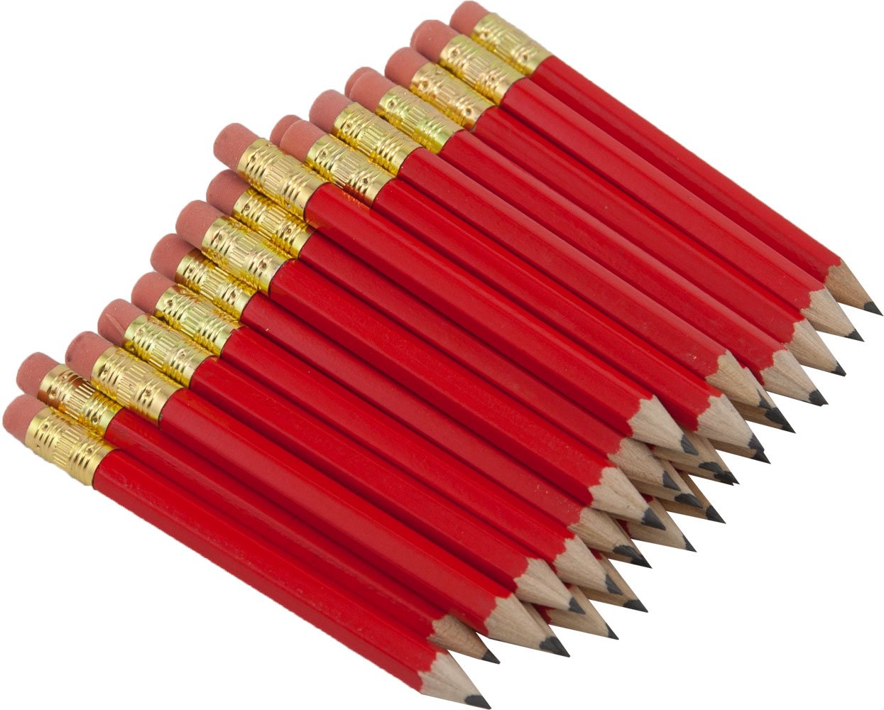Red Hexagonal Golf Pencils, 144 Pre-Sharpened