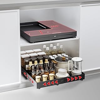 Adjustable Pull-Out Cabinet Organizer with Silent Slides