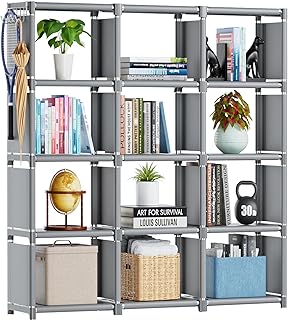 12-Cube Metal Book Shelf for Home and Office