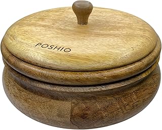 Wooden Casserole and Bread Storage Box with Ladle