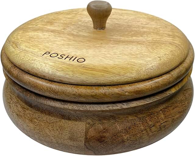 Wooden Casserole and Bread Storage Box with Ladle