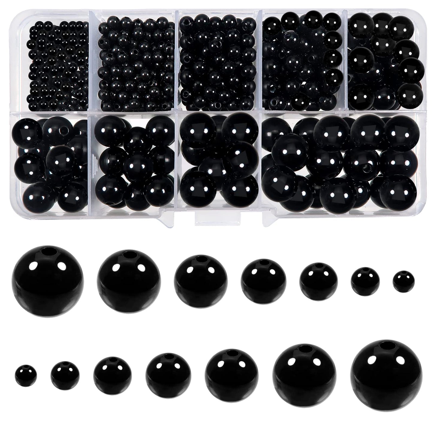 736pcs Black Safety Noses for Amigurumi & Dolls (3mm-12mm)