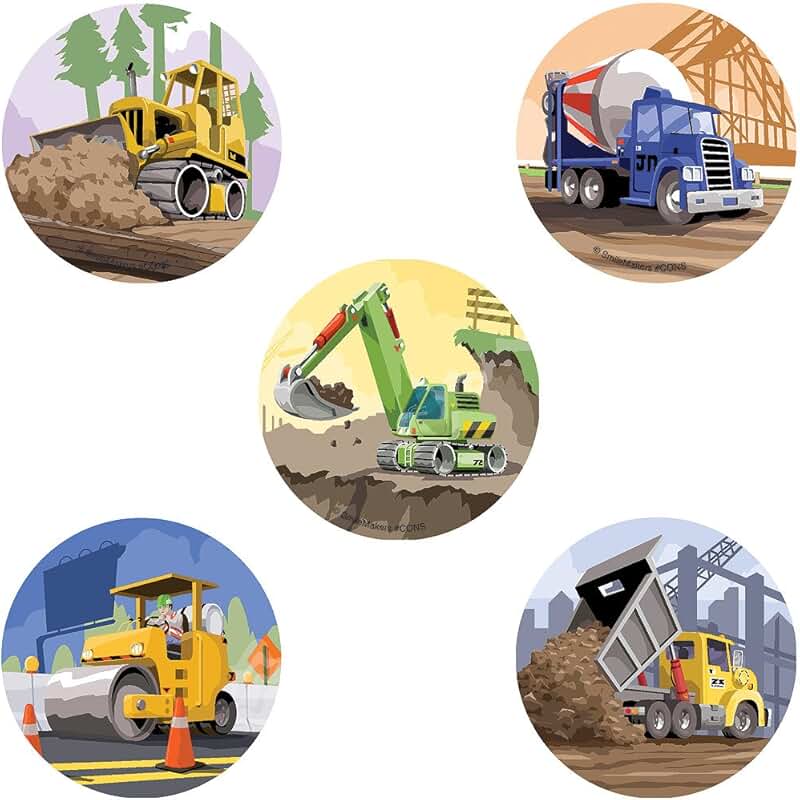 Set of 100 Earth Movers Stickers
